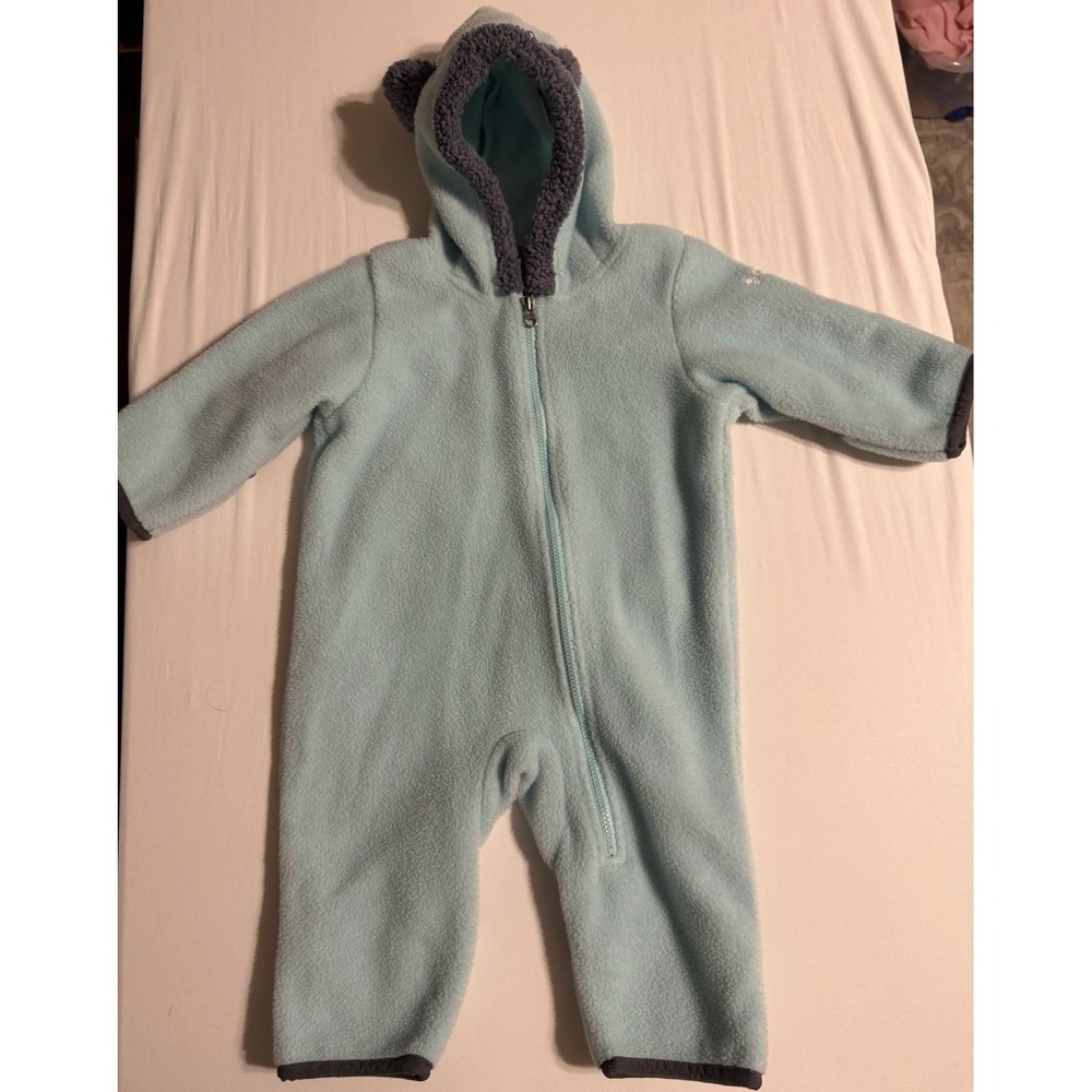 Columbia Infant Tiny Bear II Fleece Bunting Light Blue Size 3-6M EUC Snowsuit